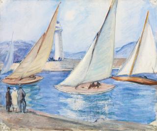 Henri Lebasque - Départ De Régates Dans Le Midi, St. Tropez