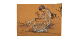 Henri Lebasque - Femme au collier (Etude pour L\'Offrande au jardin)