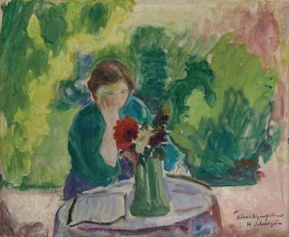 Henri Lebasque - Femme dans un jardin