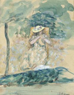 Henri Lebasque - Femme dans un jardin