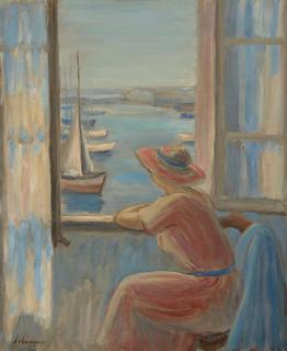 Henri Lebasque - Femme devant la fenêtre à l\'Île d\'Yeu