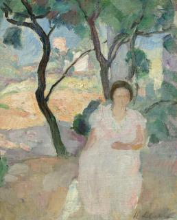 Henri Lebasque - Jeune femme dans un jardin