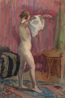Henri Lebasque - Jeune femme enfilant sa chemise