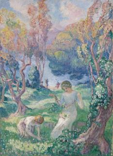 Henri Lebasque - Jeune fille au collier de fleurs