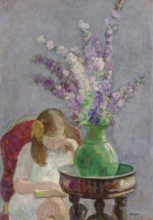 Henri Lebasque - Jeune Fille Aux Fleurs