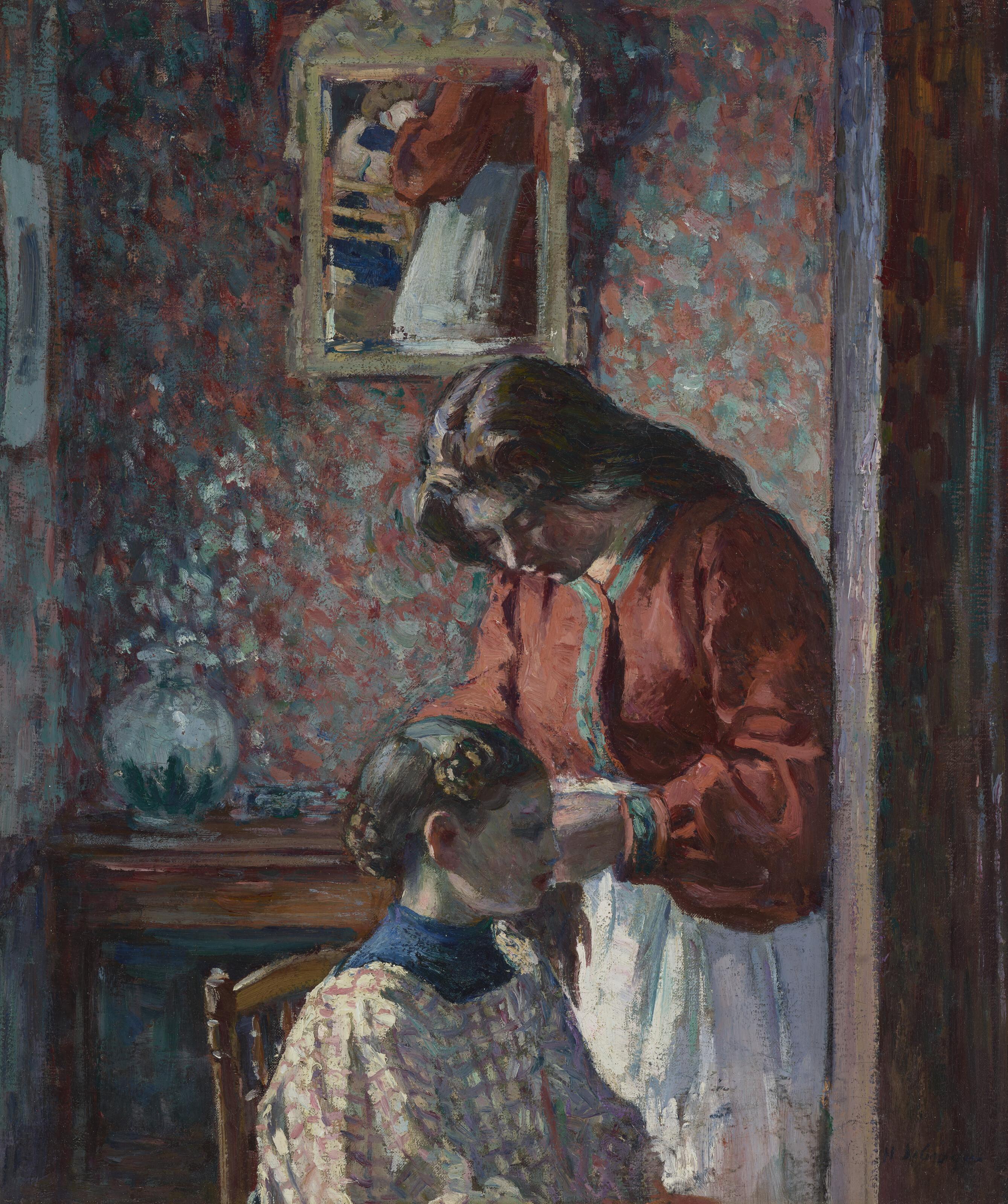 Henri Lebasque - La Coiffure (Mme Lebasque coiffant sa fille)