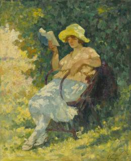 Henri Lebasque - La lecture au jardin