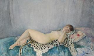 Henri Lebasque - Nu à la peau de léopard, Le Cannet