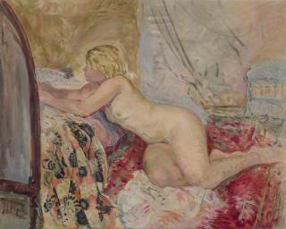 Henri Lebasque - Nu allonge contre un lit (Marinette)