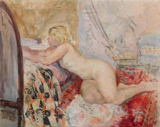 Henri Lebasque - Nu allongé sur un lit (Marinette)