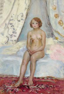 Henri Lebasque - Nu Assis Dans Une Alcove