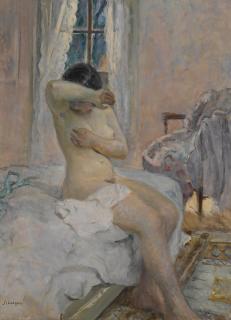 Henri Lebasque - Nu Assis Sur Le Lit  