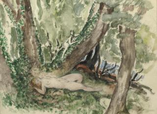 Henri Lebasque - Nude In A Forest With Satyr
