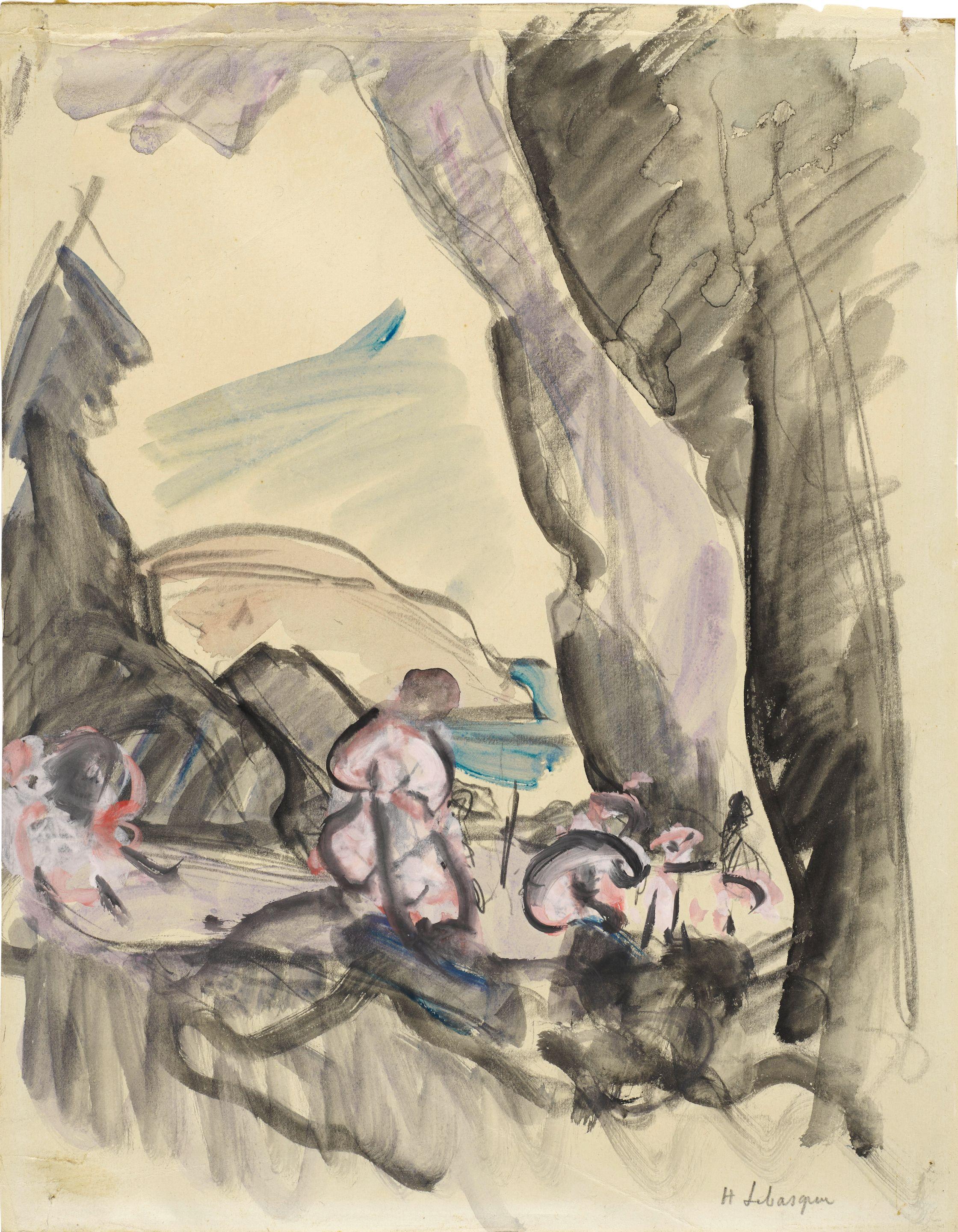 Henri Lebasque - Personnages dans les montagnes