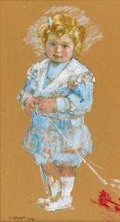 Henri Lebasque - Portrait  d\'enfant en pied
