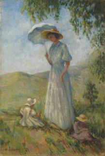 Henri Lebasque - Saint-Tropez, Femme Et Enfants Au Soleil