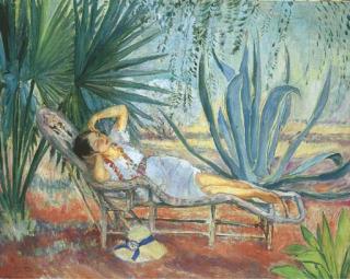 Henri Lebasque - St. Tropez, Marthe assoupie dans une chaise longue