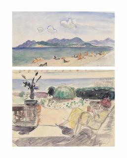 Henri Lebasque - Sur la plage au Cannet and Sur la terrasse à Préfailles