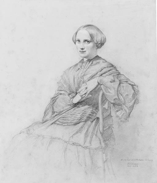 Henri Lehmann - A Portrait Of A Seated Lady, Three-Quarter Length; And A Portrait Of A Bearded Gentleman, Three-Quarter Length