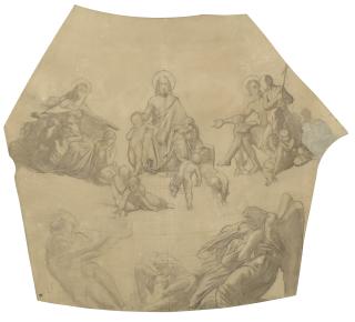 Henri Lehmann - Les Âmes au pied du Christ