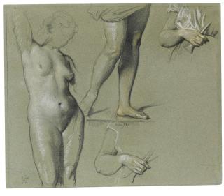 Henri Lehmann - Sheet Of Figure Studies