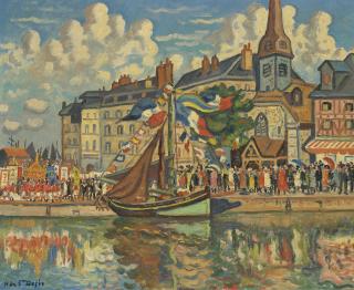 Henri Liénard De Saint-Délis - Boat In Harbor