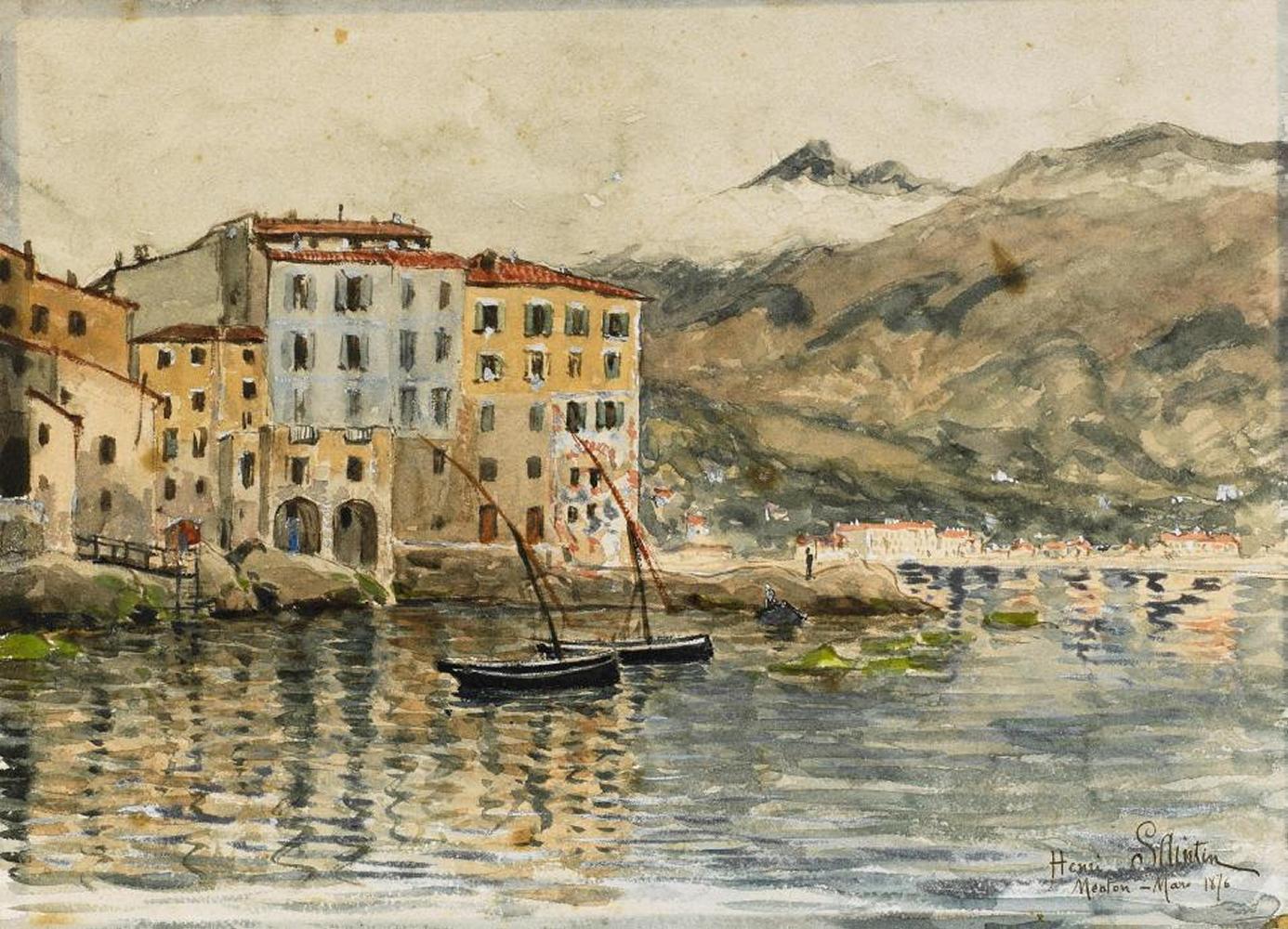 Henri Louis Saintin - Der Hafen von Menton