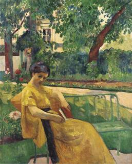 Henri Manguin - Jeanne en jaune dans le jardin de Neuilly