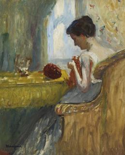 Henri Manguin - Jeune femme tricotant