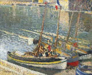 Henri Martin - Barques à Collioure (le 14 Juillet)