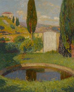 Henri Martin - Bassin ouest du Parc de Marquayrol avec vue sur l\'atelier d\'Henri Martin