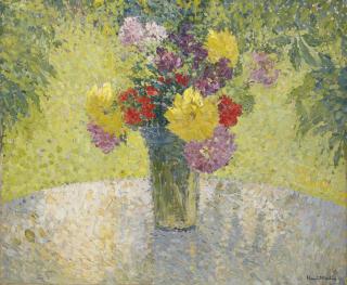 Henri Martin - Bouquet sur la table en pierre de Marquayrol