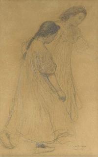 Henri Martin - Etude pour \'Les Faucheurs\': jeunes filles dansant