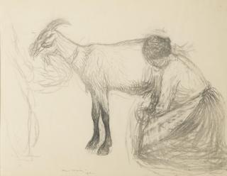 Henri Martin - Femme trayant une chèvre