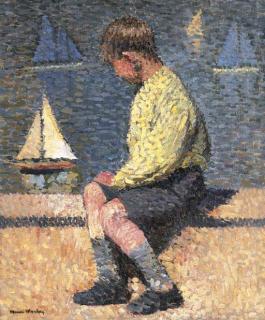 Henri Martin - Garçon au bord du bassin, Jardin du Luxembourg