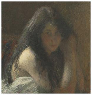 Henri Martin - Jeune femme se coiffant