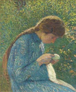 Henri Martin - Jeune fille cousant