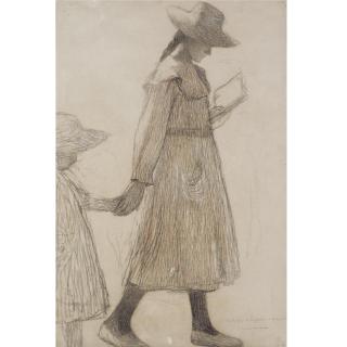 Henri Martin - Jeune Fille Marchant En Lisant