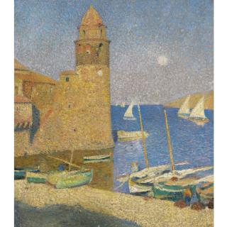 Henri Martin - La Tour De Collioure, Lever De Lune
