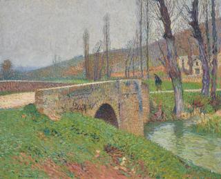 Henri Martin - Le pont, temps gris