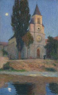 Henri Martin - Lever De Lune Derrière L\'Église De La Bastide-Du-Vert