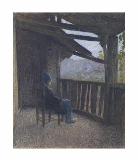Henri Martin - Paysan assis sur une terrasse