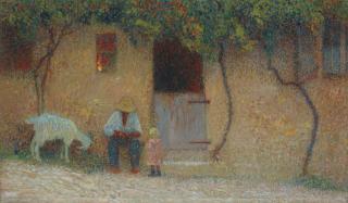 Henri Martin - Paysan devant sa maison à Labastide du Vert