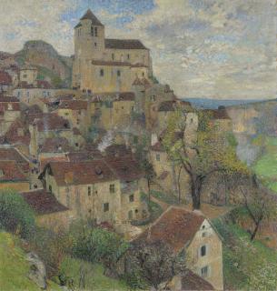 Henri Martin - Vue générale de Saint Cirq Lapopie
