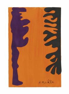 Henri Matisse - Arabesques Noires Et Violettes Sur Un Fond Orange