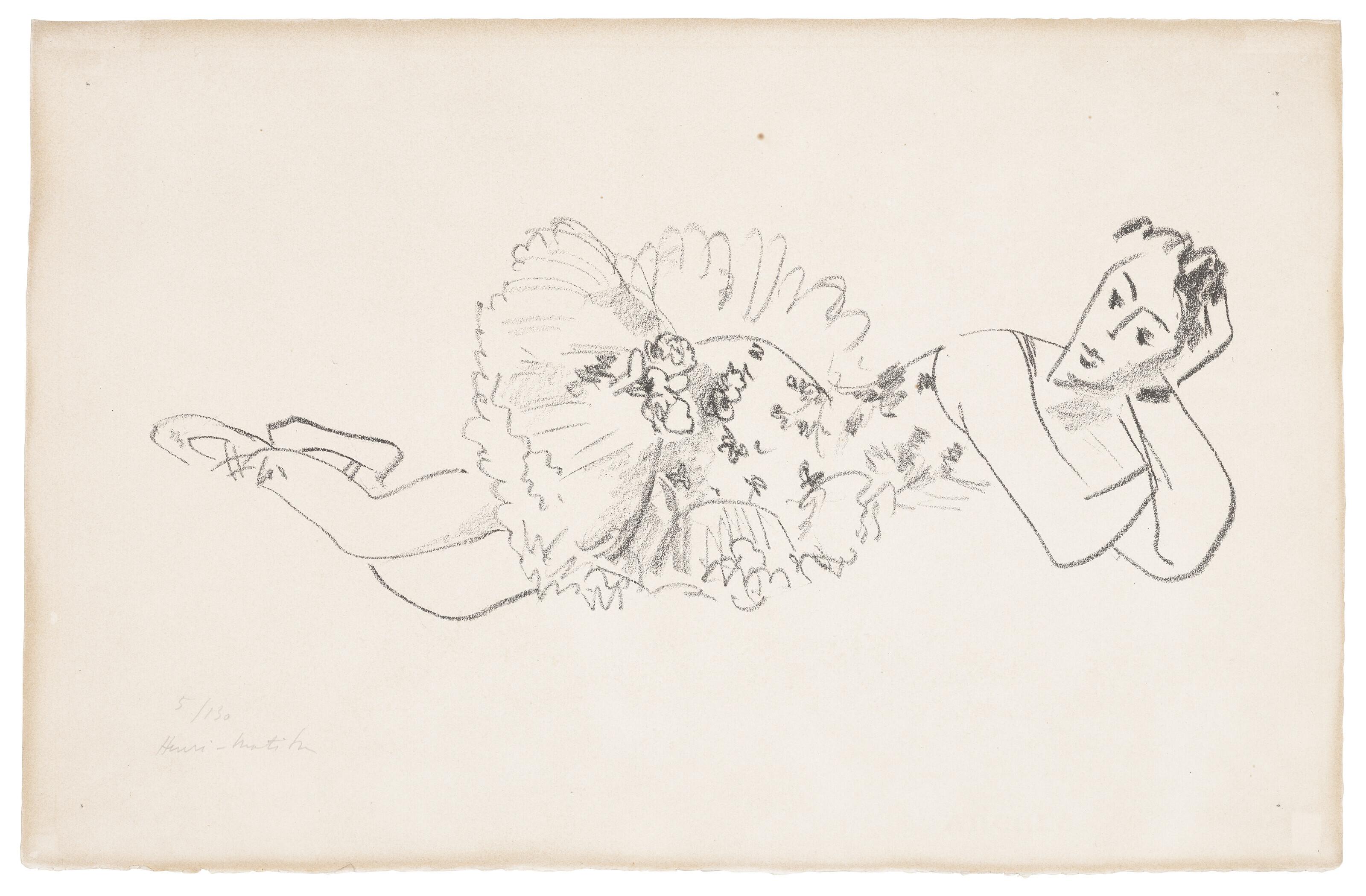 Henri Matisse - Danseuse allongée, tête accoudée, from: Dix Danseuses