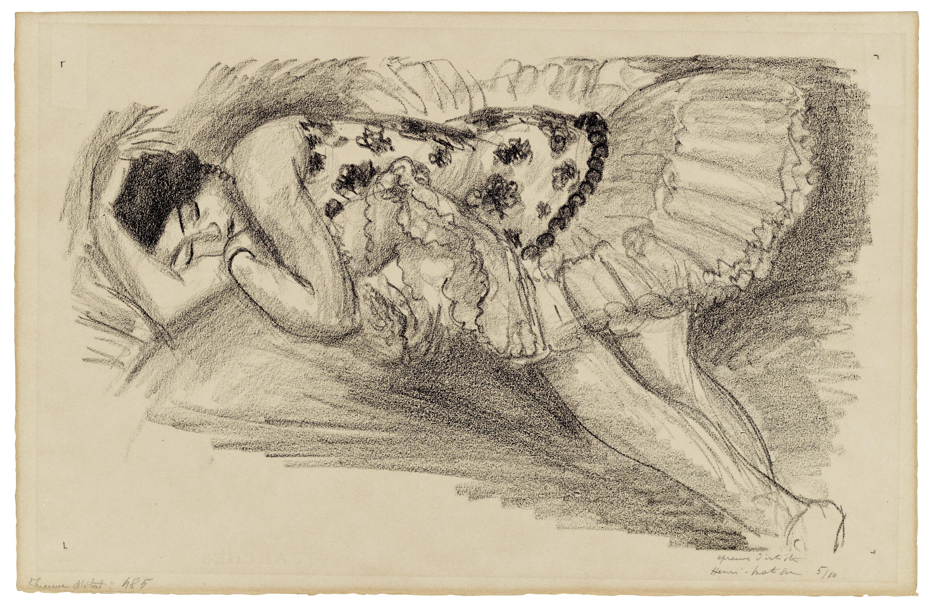 Henri Matisse - Danseuse endormie au divan, from: Dix Danseuses