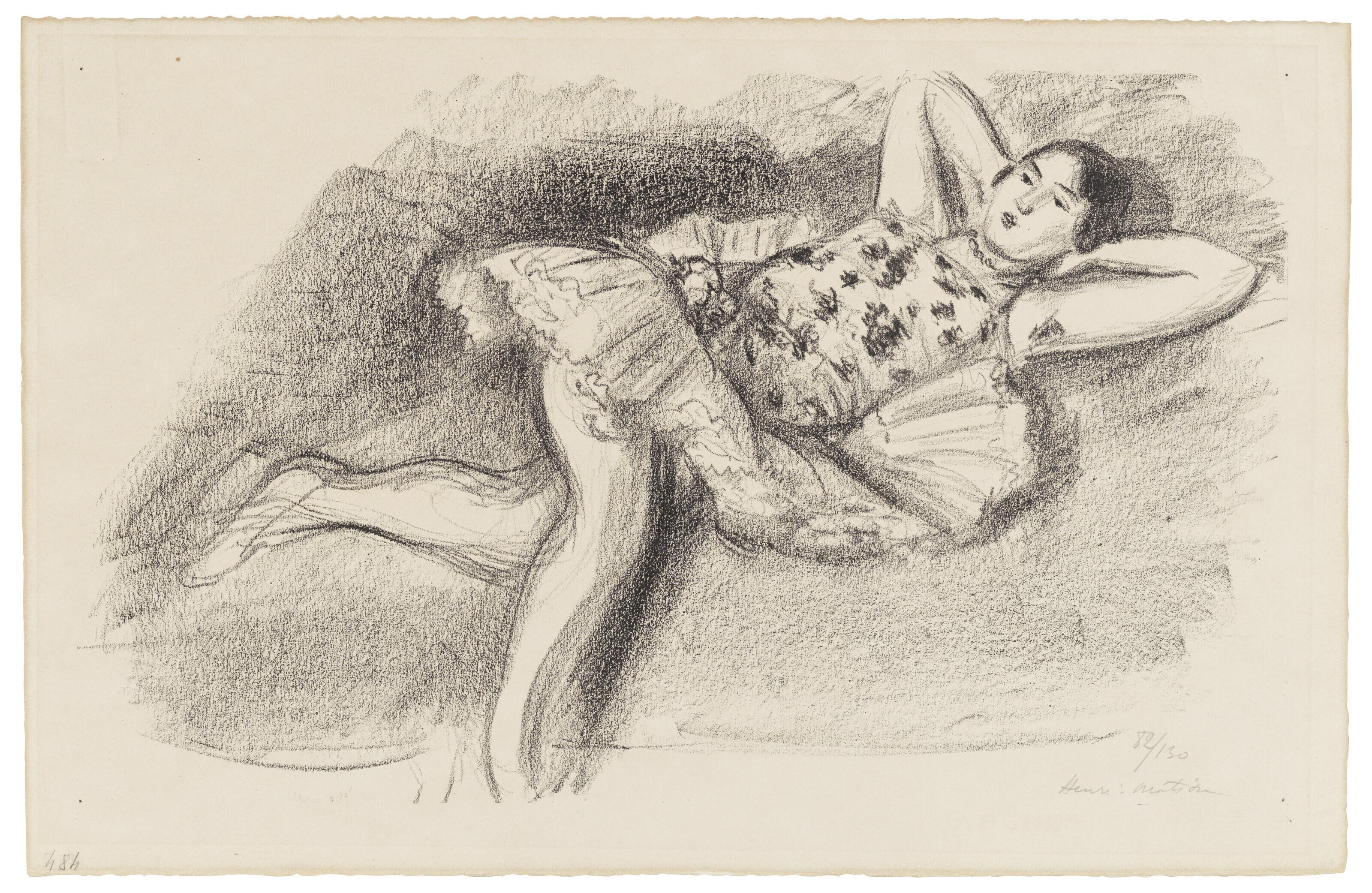 Henri Matisse - Danseuse étendue au divan, from: Dix Danseuses