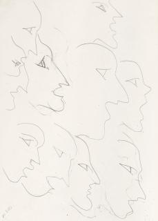Henri Matisse - Étude de visages (recto); Étude de motifs (verso)