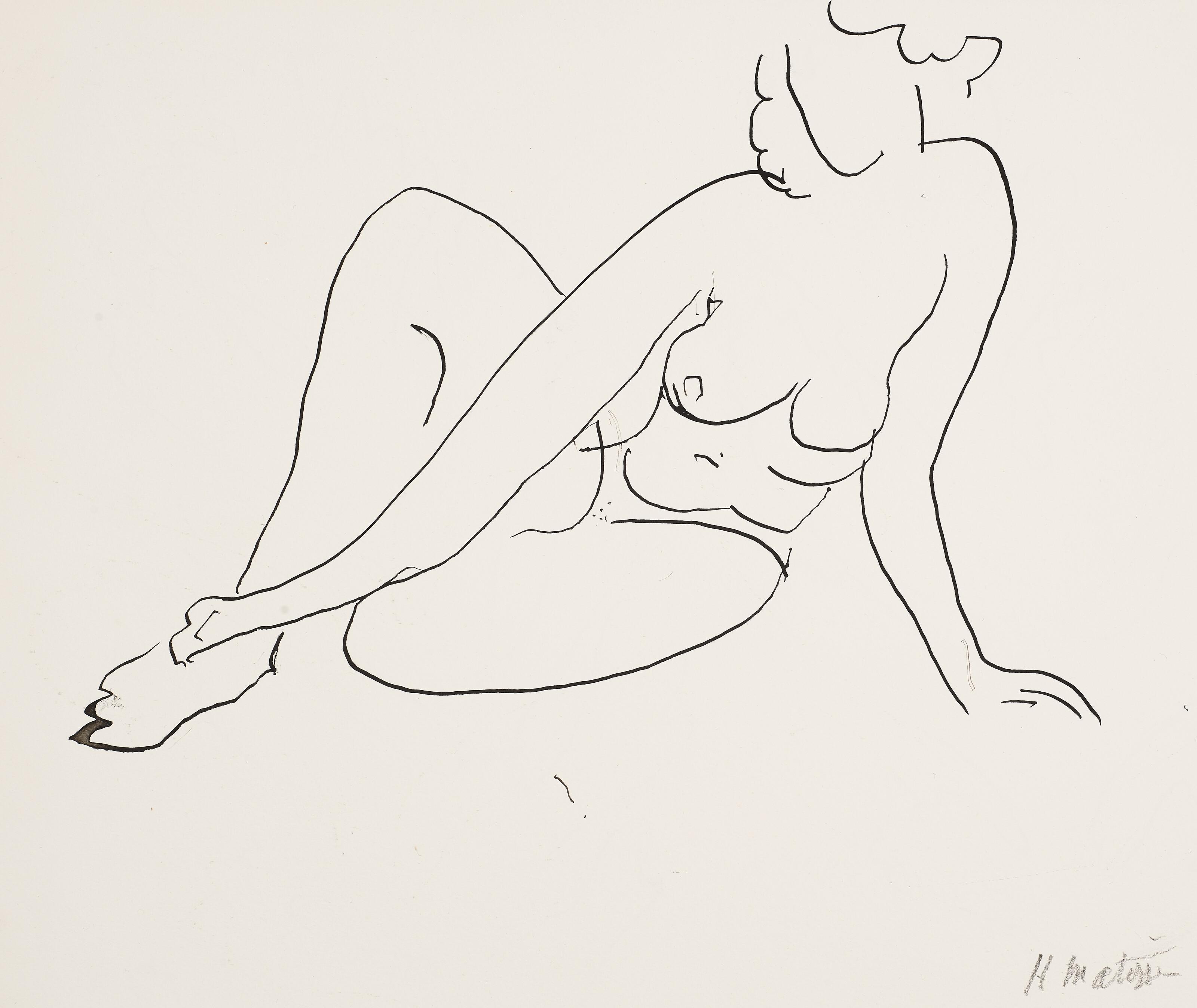 Henri Matisse - Femme nue assise (recto); Feuilles d’acanthe (verso)